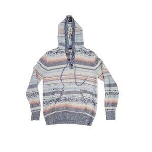 Faherty Hoodie Cove Sweater Poncho Knitted Striped Sierra Paradise Mens Small